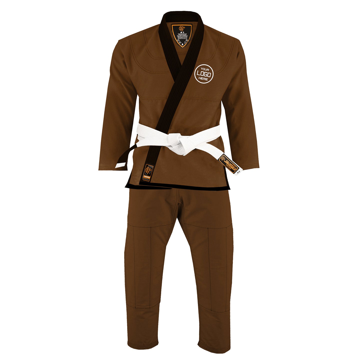 Jaguar Royal Series Brown- Custom Name & Logo Brazilian Jiu Jitsu BJJ Gi For Kids & Adults