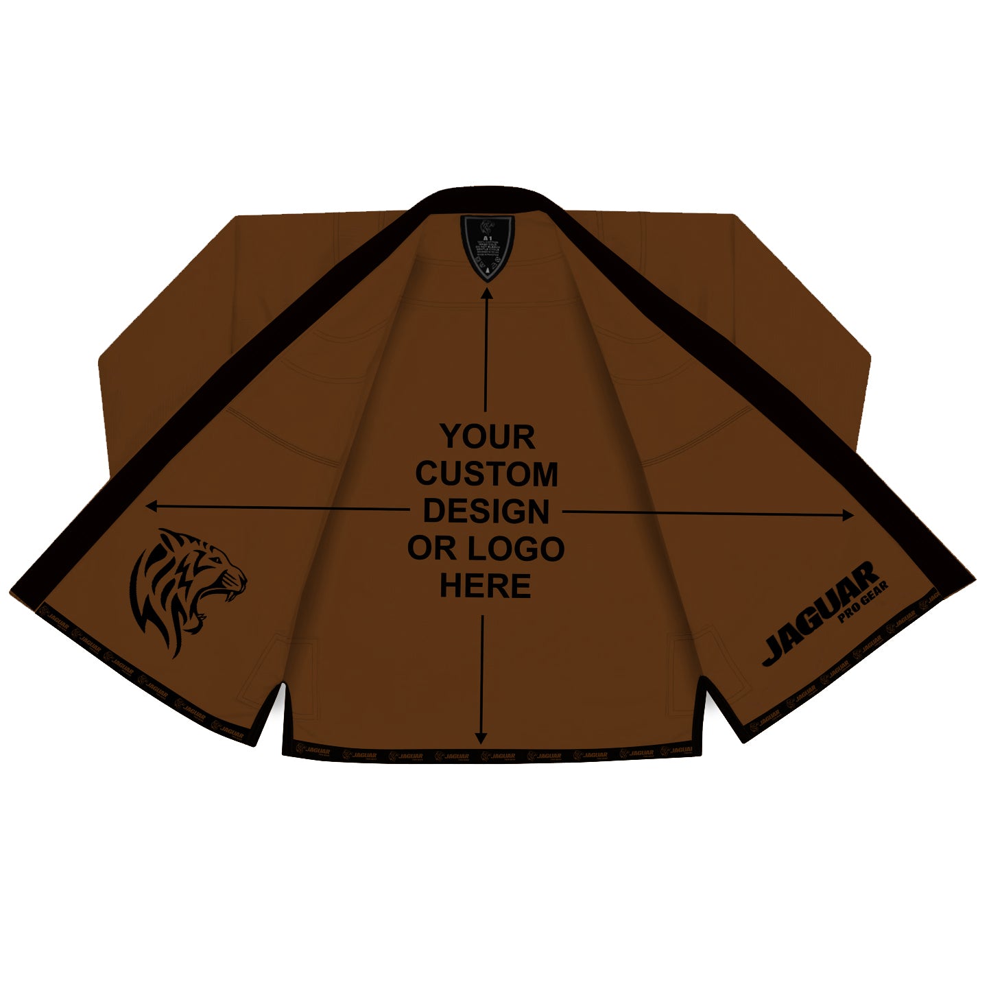 Jaguar Royal Series Brown - Custom Inner Sublimation With Name & Logo - Pro Brazilian Jiu Jitsu BJJ GI