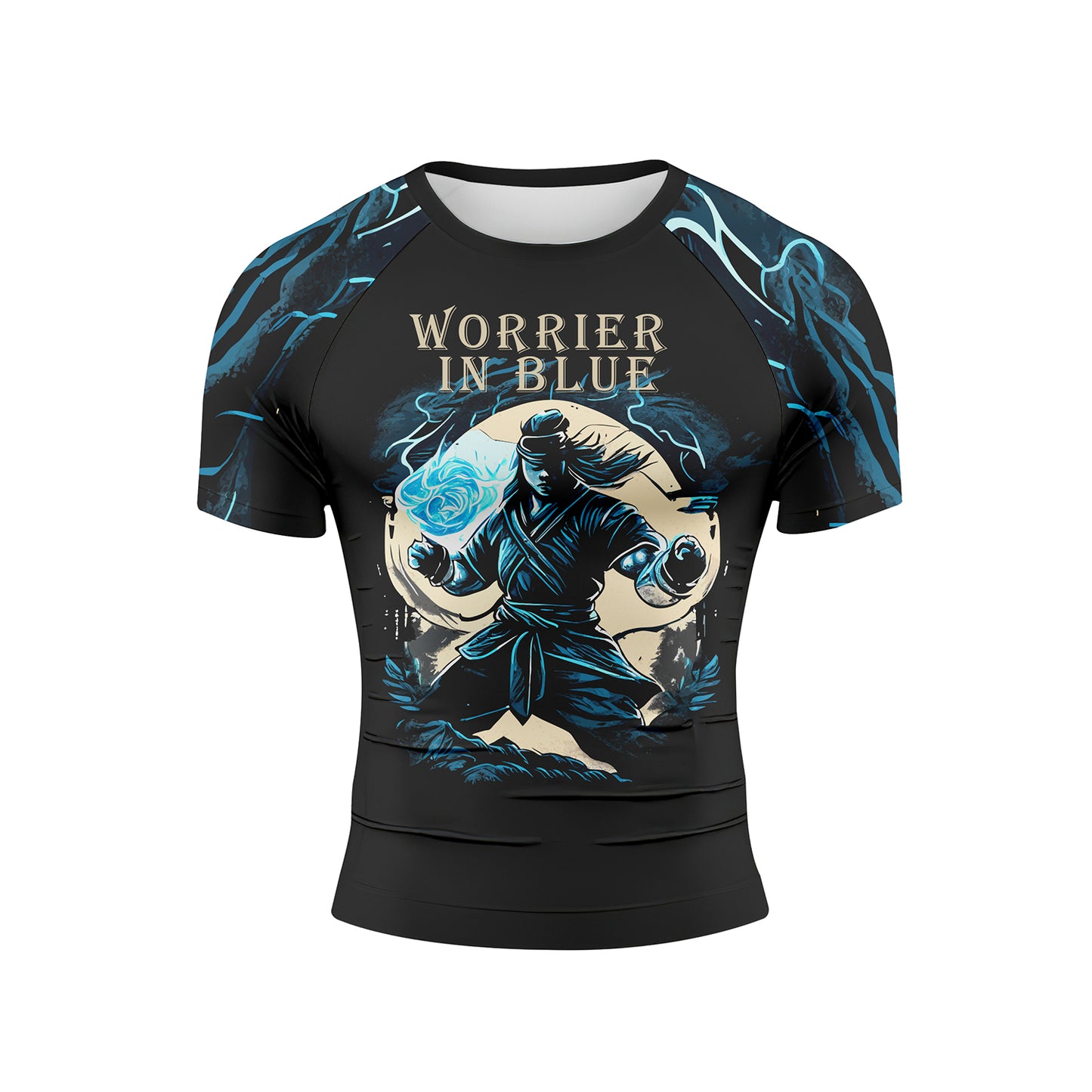 WORRIER IN BLUE - Premium Sublimated Rashguard Kids Adults Unisex