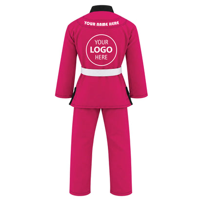 Jaguar Pro Gear Royal Series - Custom Name and Logo – Antique Pink Color Brazilian Jiu-Jitsu BJJ Gi