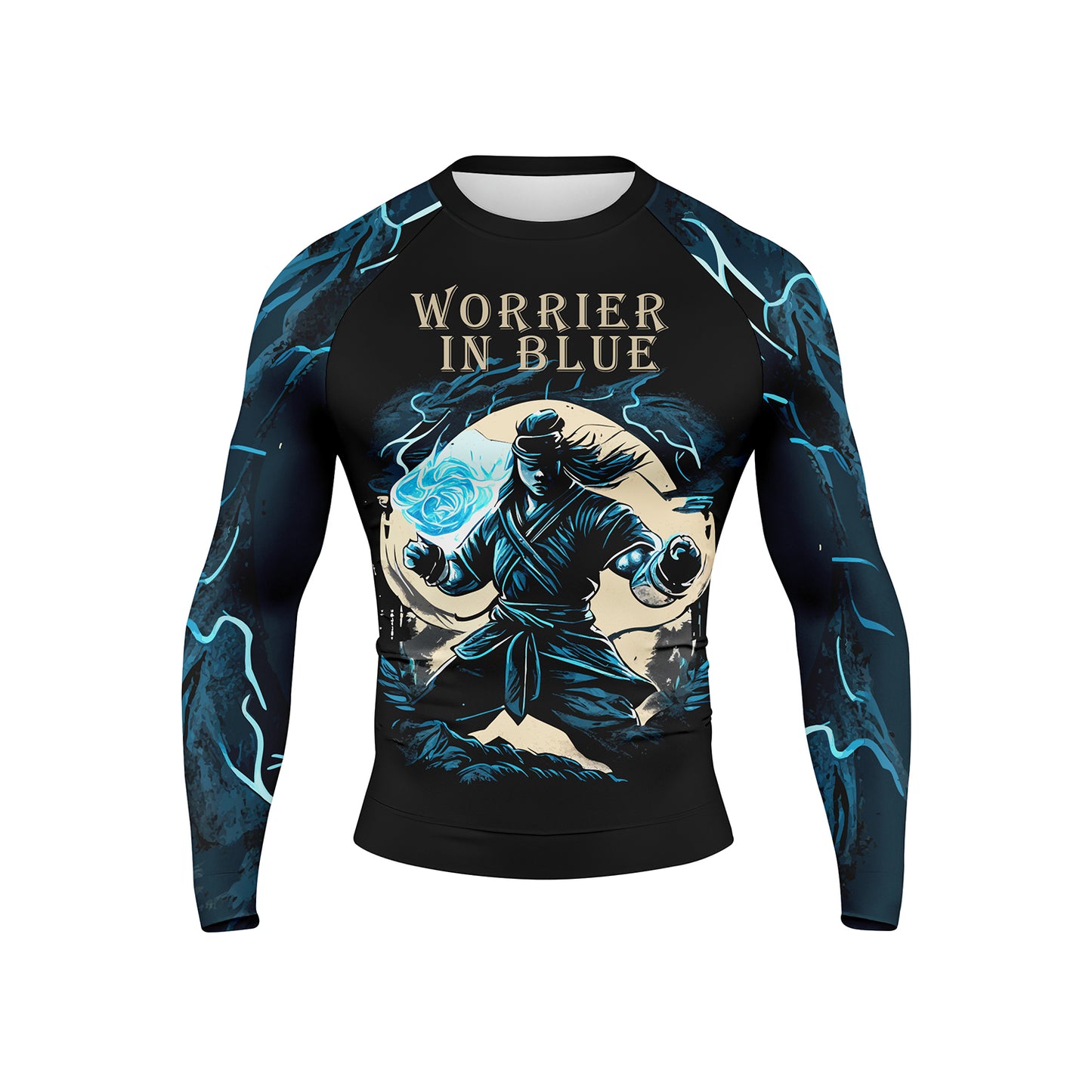 WORRIER IN BLUE - Premium Sublimated Rashguard Kids Adults Unisex