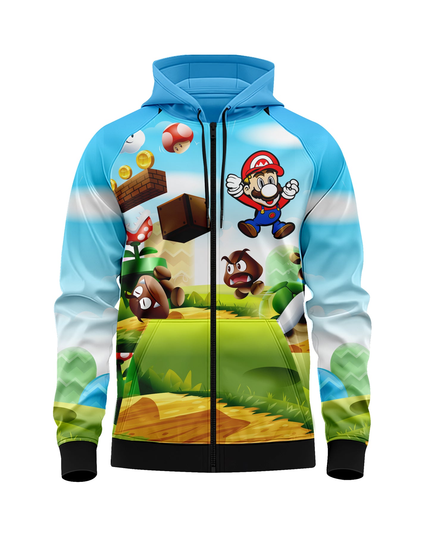 Jaguar Pro Gear – Mario Zip Up Sublimated 3D Animation Hoodie | Unisex Kids & Adults