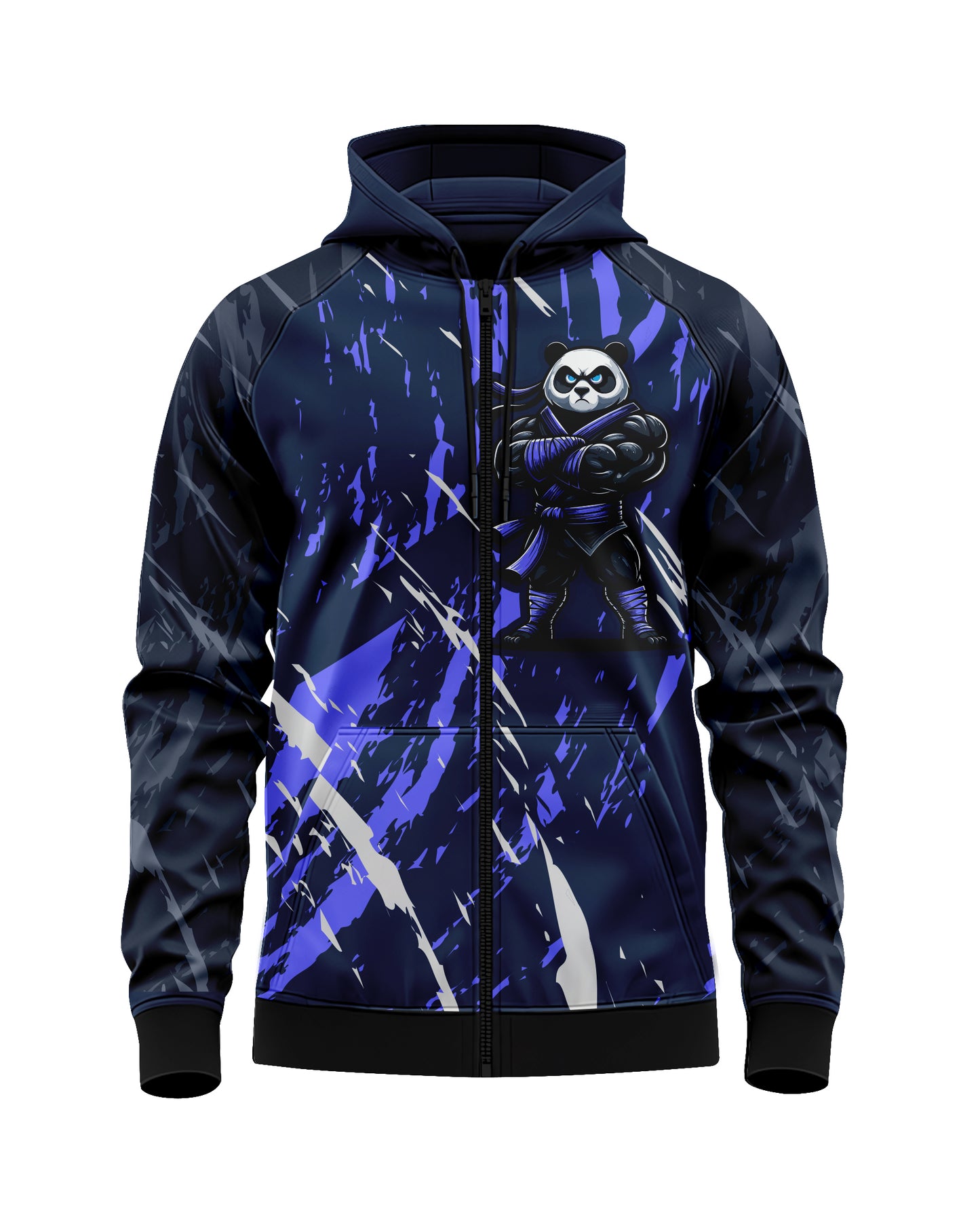 Jaguar Pro Gear – Muscle Panda Warrior Zip Up Sublimated 3D Animation Hoodie | Unisex Kids & Adults
