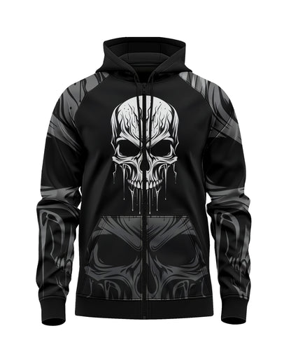 Jaguar Pro Gear –The Skull Zip Up Sublimated 3D Animation Hoodie | Unisex Kids & Adults