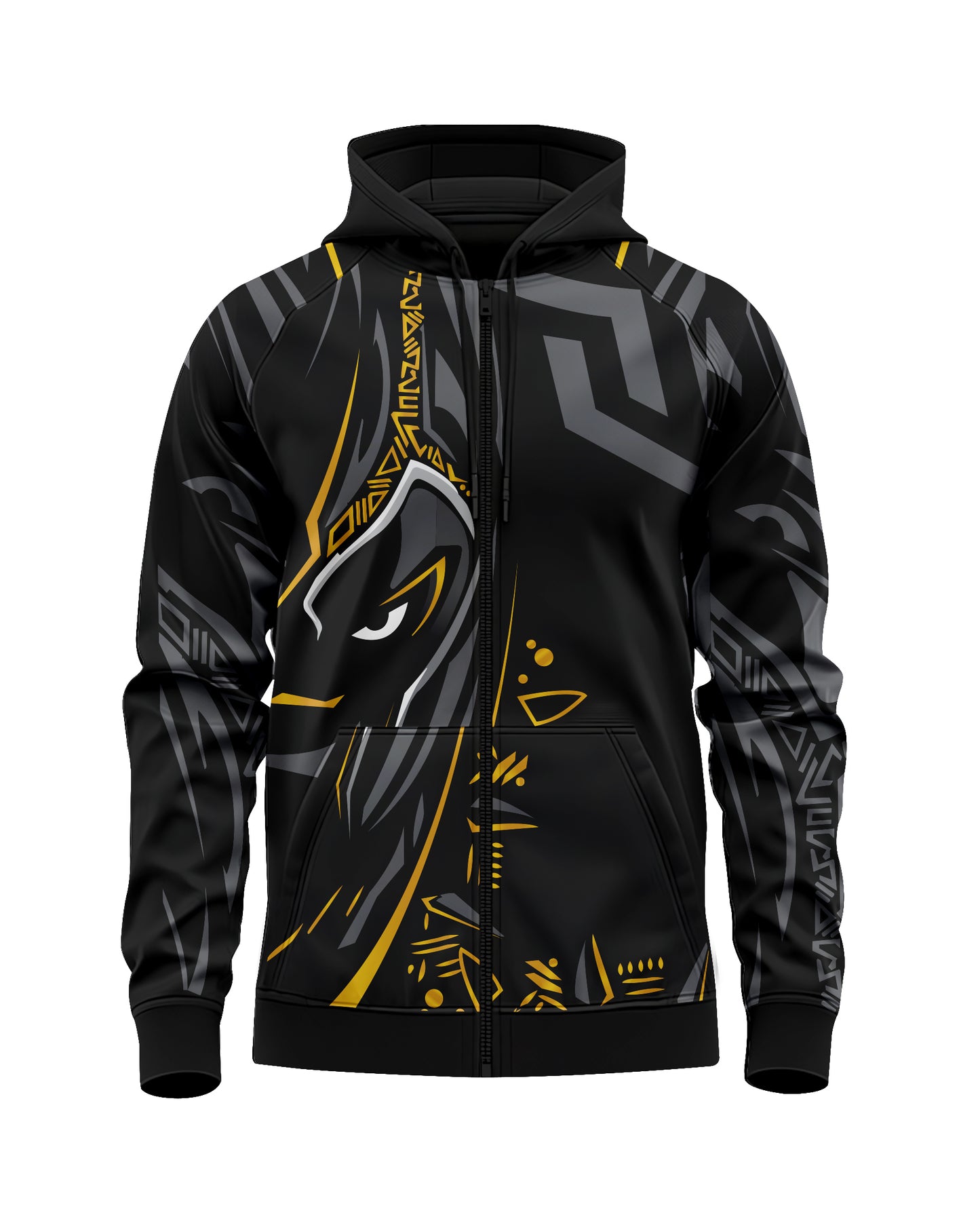 Jaguar Pro Gear –Anubis Guardian Zip Up Sublimated 3D Animation Hoodie | Unisex Kids & Adults