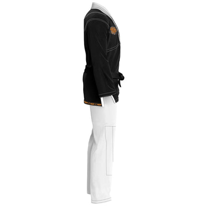 Black shirt white trouser