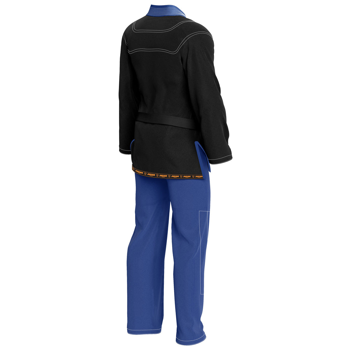 Black shirt blue trouser