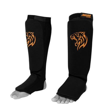 Jaguar Pro Gear - Midnight Cloth Shin Instep Guard for Boxing MMA Muay Thai Kickboxing Training