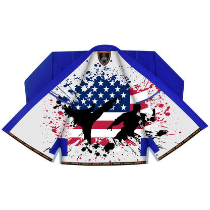 Jaguar Pro Gear - Patriotic US Flag Inner Sublimated - Pro Brazilian Jiu Jitsu BJJ Kimono Gi Uniform Unisex Pure Cotton