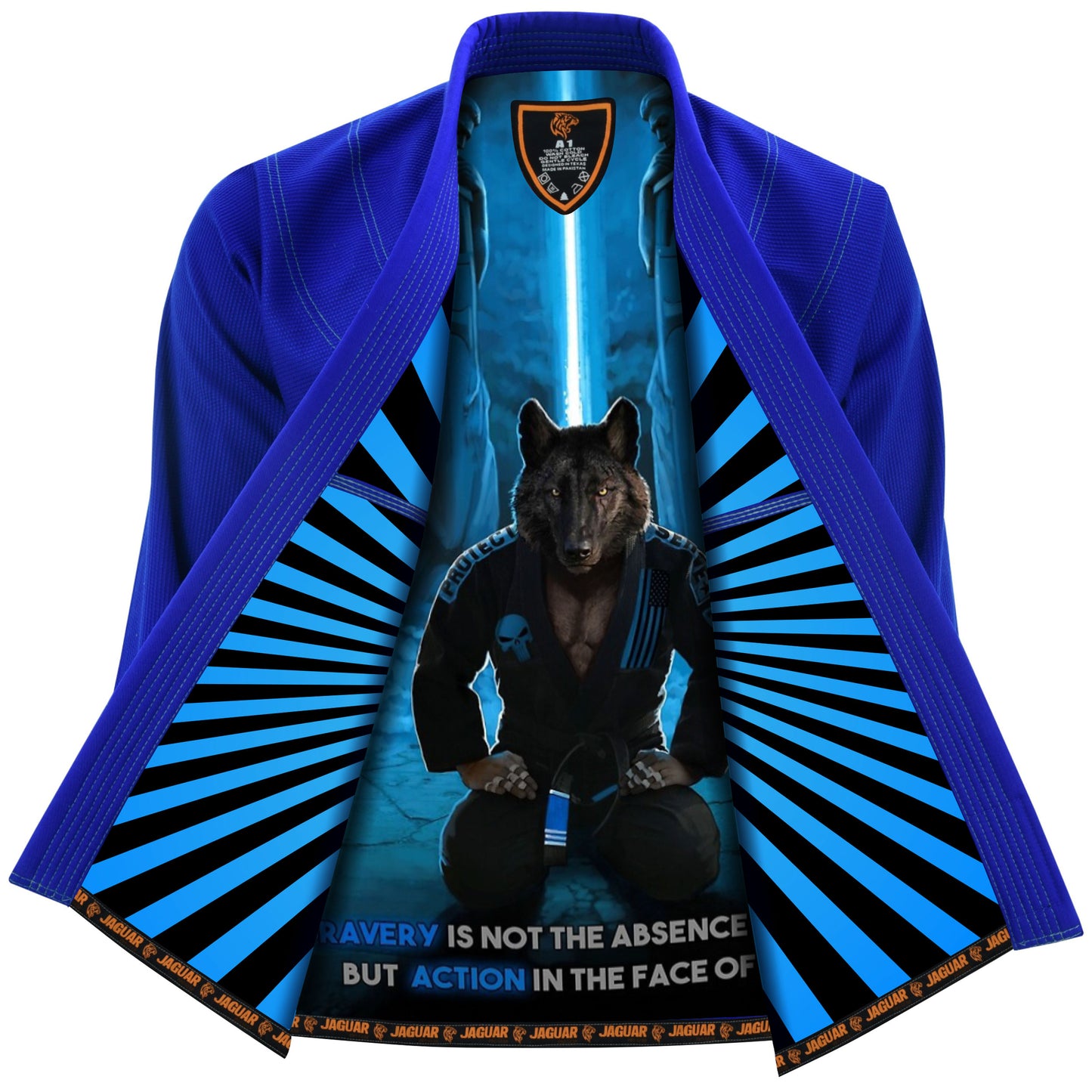 Jaguar Pro Gear – Ready Wolf Inner Sublimated - Pro Brazilian Jiu Jitsu BJJ Kimono Gi Uniform Unisex Pure Cotton