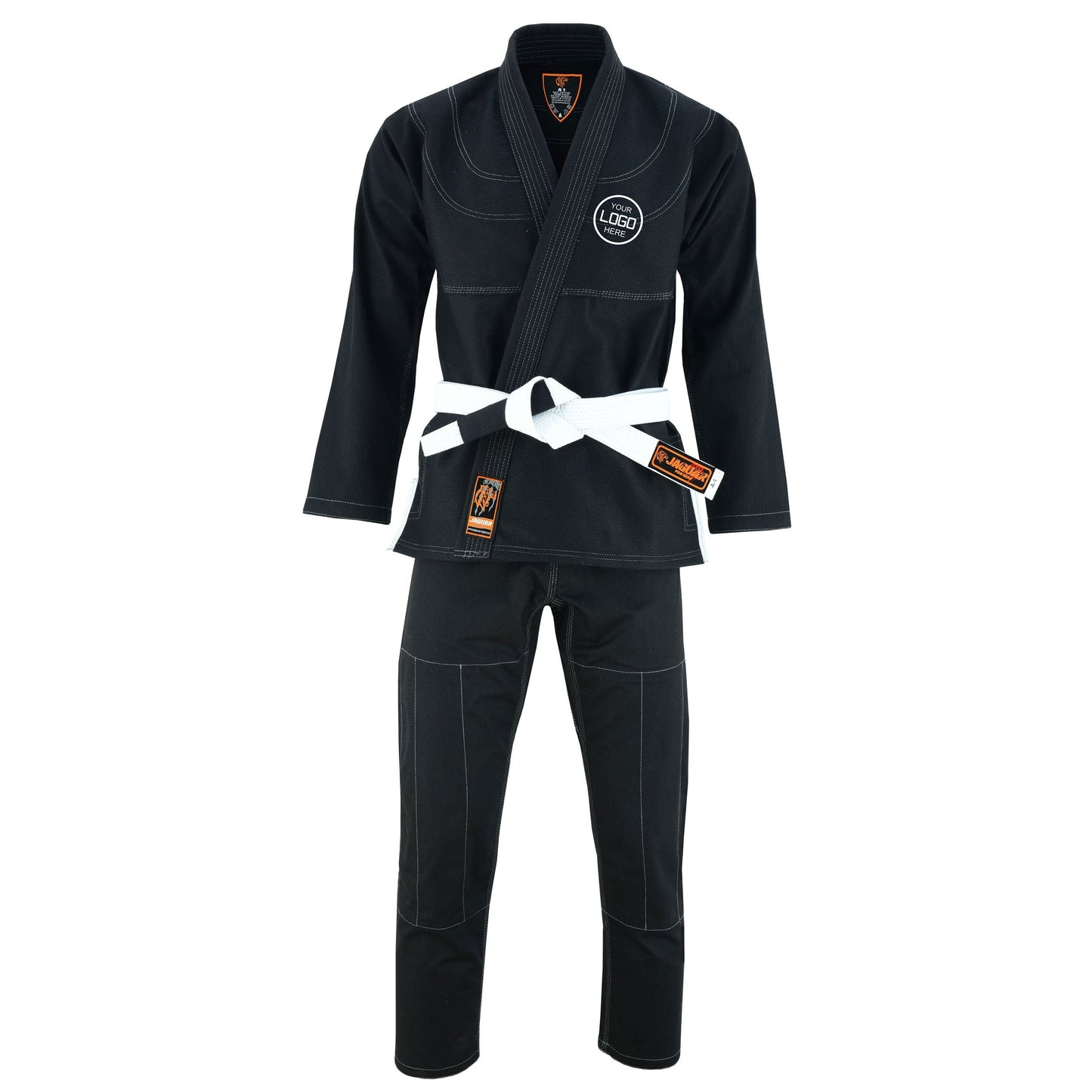 Jaguar Regular Black  - Custom Name and Logo Brazilian Jiu Jitsu BJJ Gi