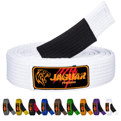 Jaguar Pro Gear - Brazilian Jiu Jitsu Belts Deluxe Version 100% Cotton 9 Stitches Heavy Duty