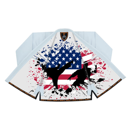 Jaguar Pro Gear - Patriotic US Flag Inner Sublimated - Pro Brazilian Jiu Jitsu BJJ Kimono Gi Uniform Unisex Pure Cotton