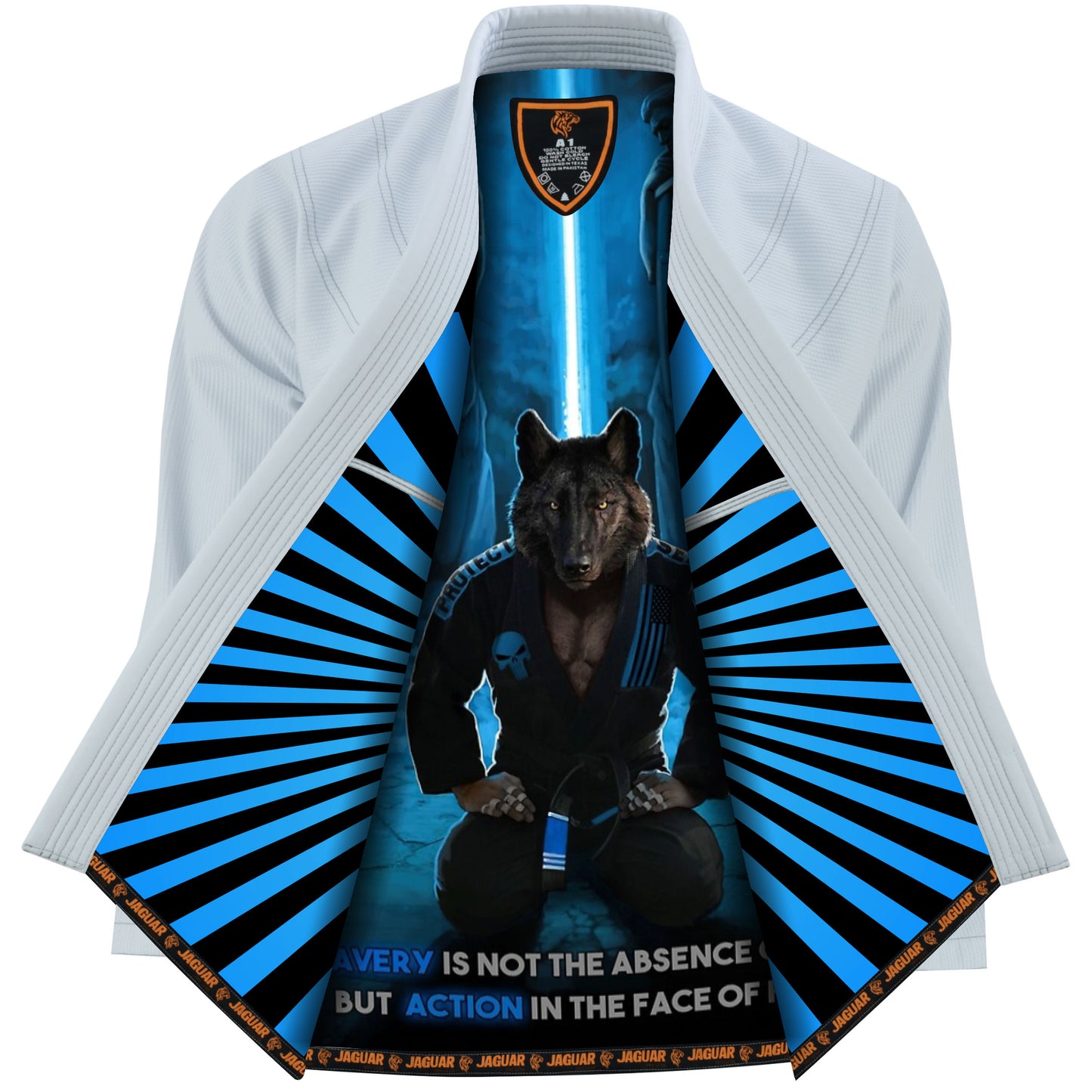 Jaguar Pro Gear – Ready Wolf Inner Sublimated - Pro Brazilian Jiu Jitsu BJJ Kimono Gi Uniform Unisex Pure Cotton