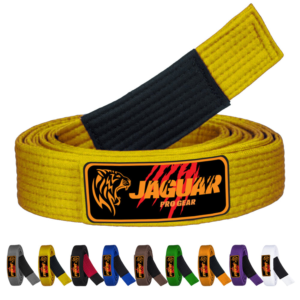 Jaguar Pro Gear - Brazilian Jiu Jitsu Belts Deluxe Version 100% Cotton 9 Stitches Heavy Duty